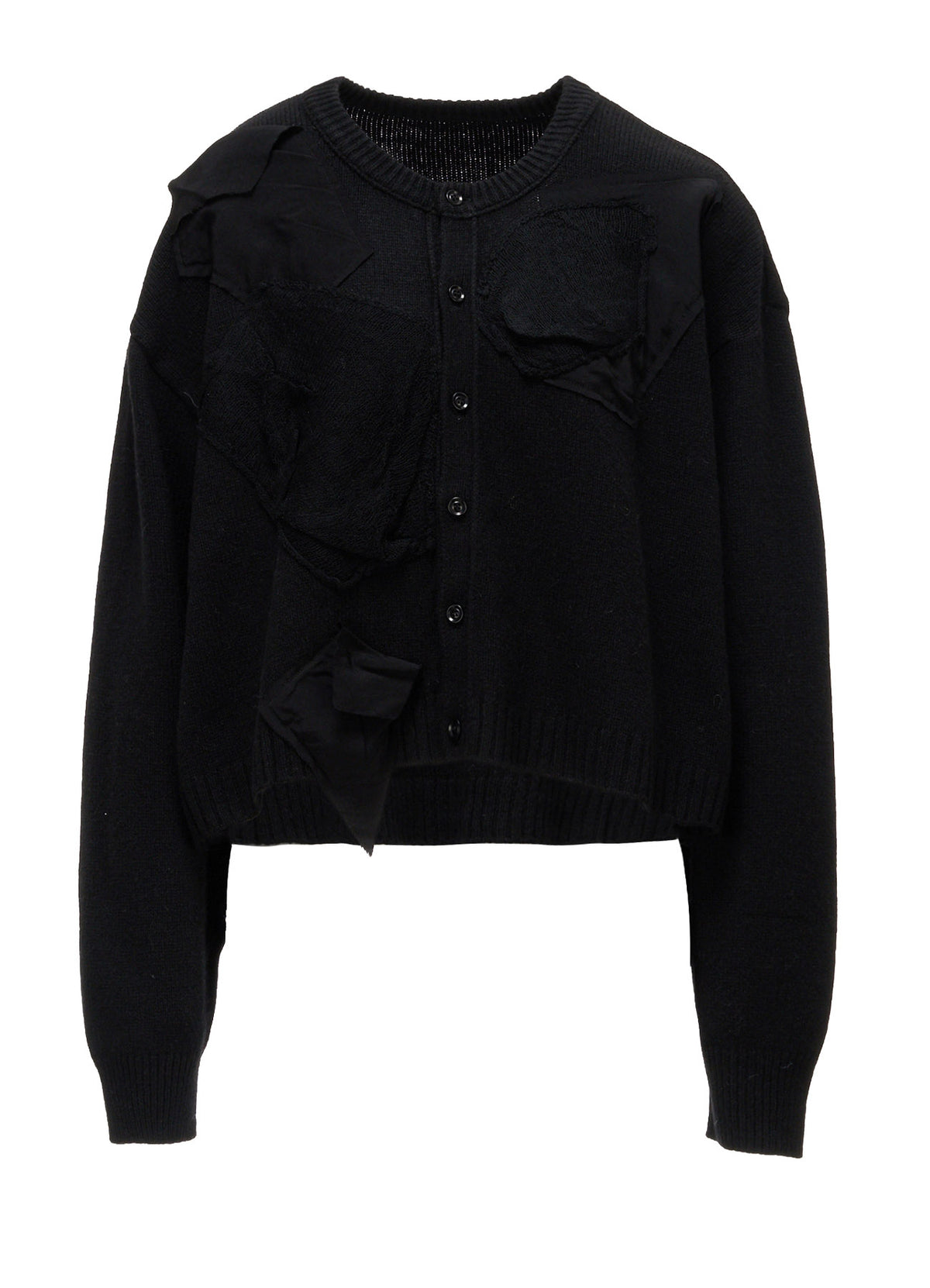 7G JERSEY PATCH APPLIQUE KNIT CARDIGAN