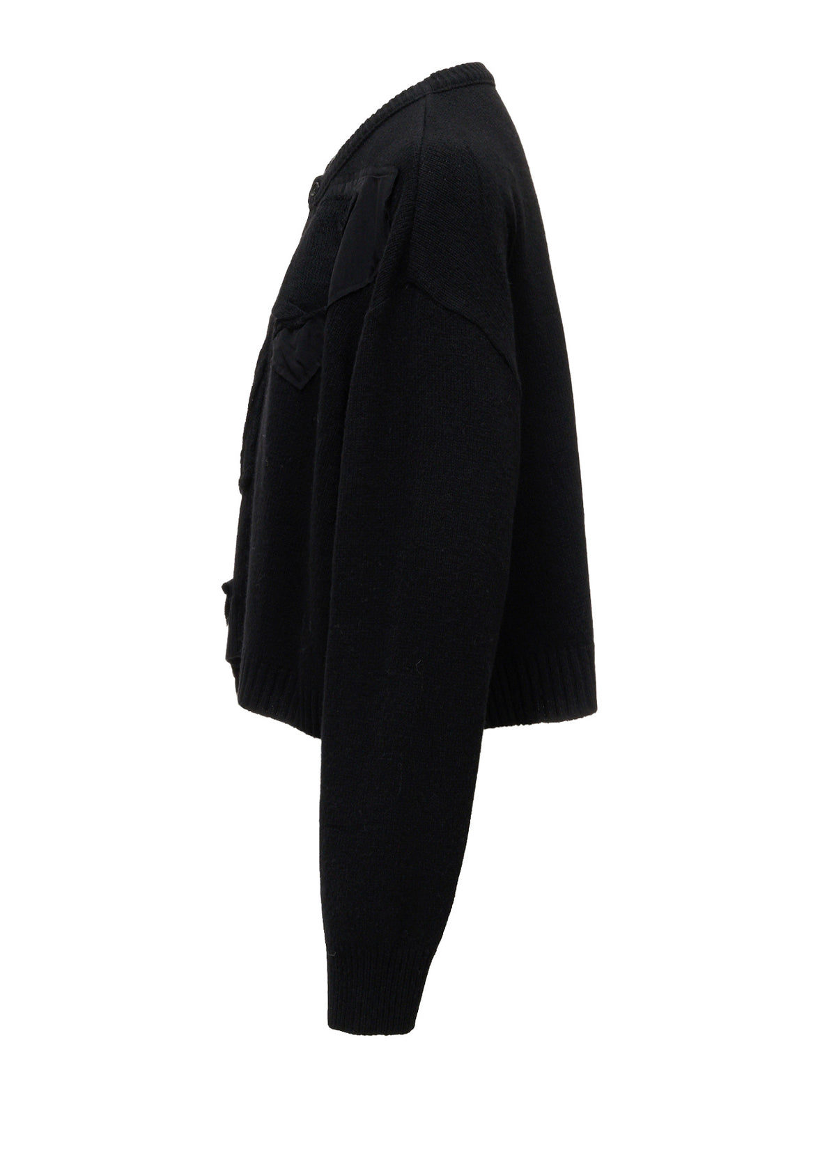 7G JERSEY PATCH APPLIQUE KNIT CARDIGAN