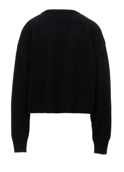 7G JERSEY PATCH APPLIQUE KNIT CARDIGAN