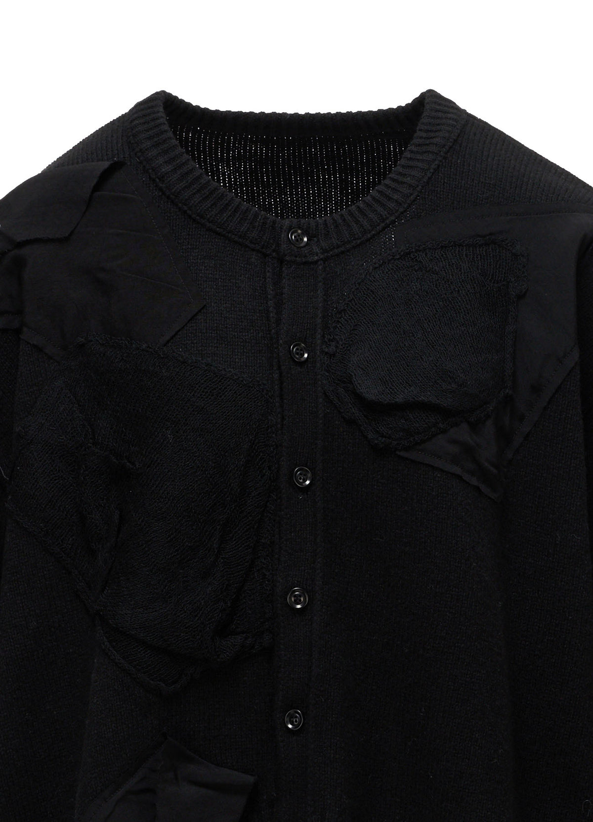 7G JERSEY PATCH APPLIQUE KNIT CARDIGAN