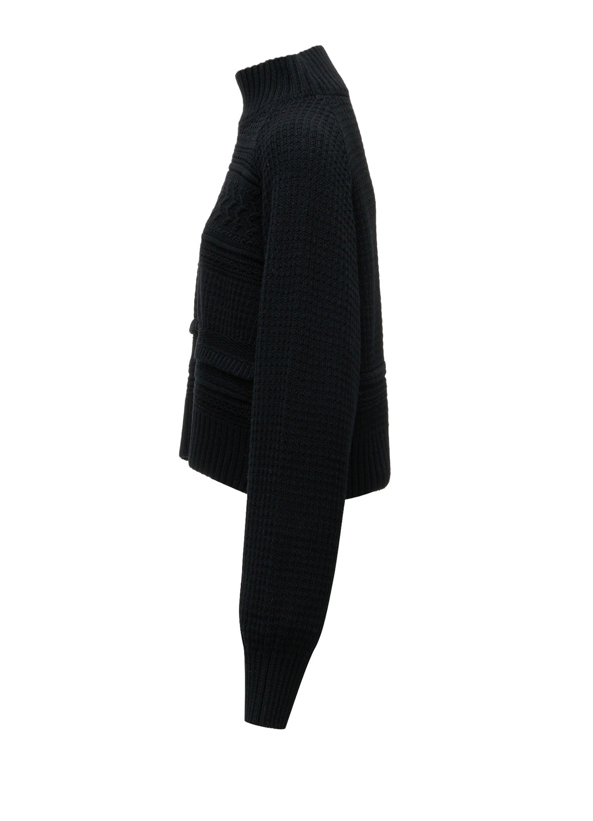 5G KNIT HIGH NECK CROPPED PULLOVER