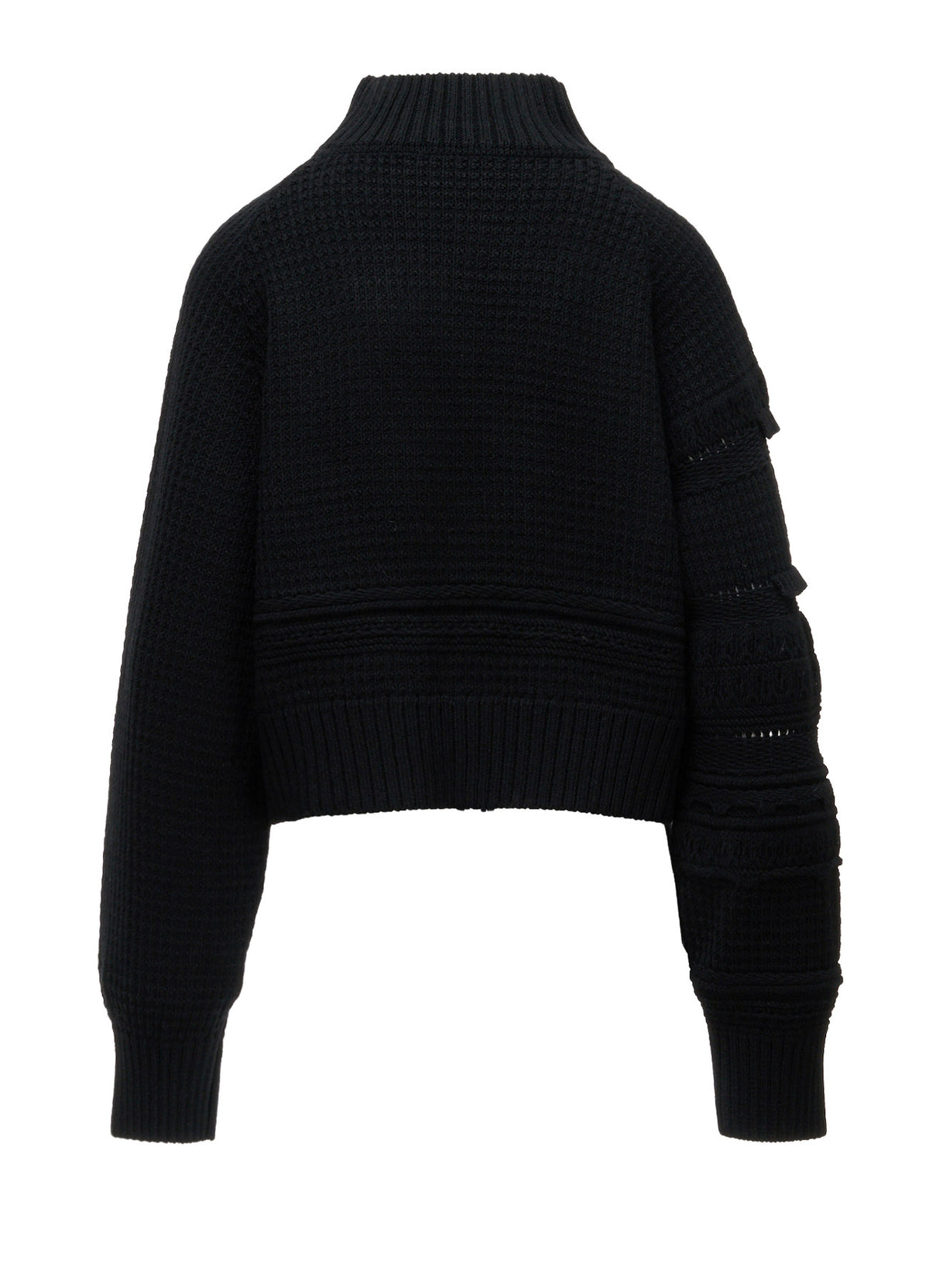 5G KNIT HIGH NECK CROPPED PULLOVER