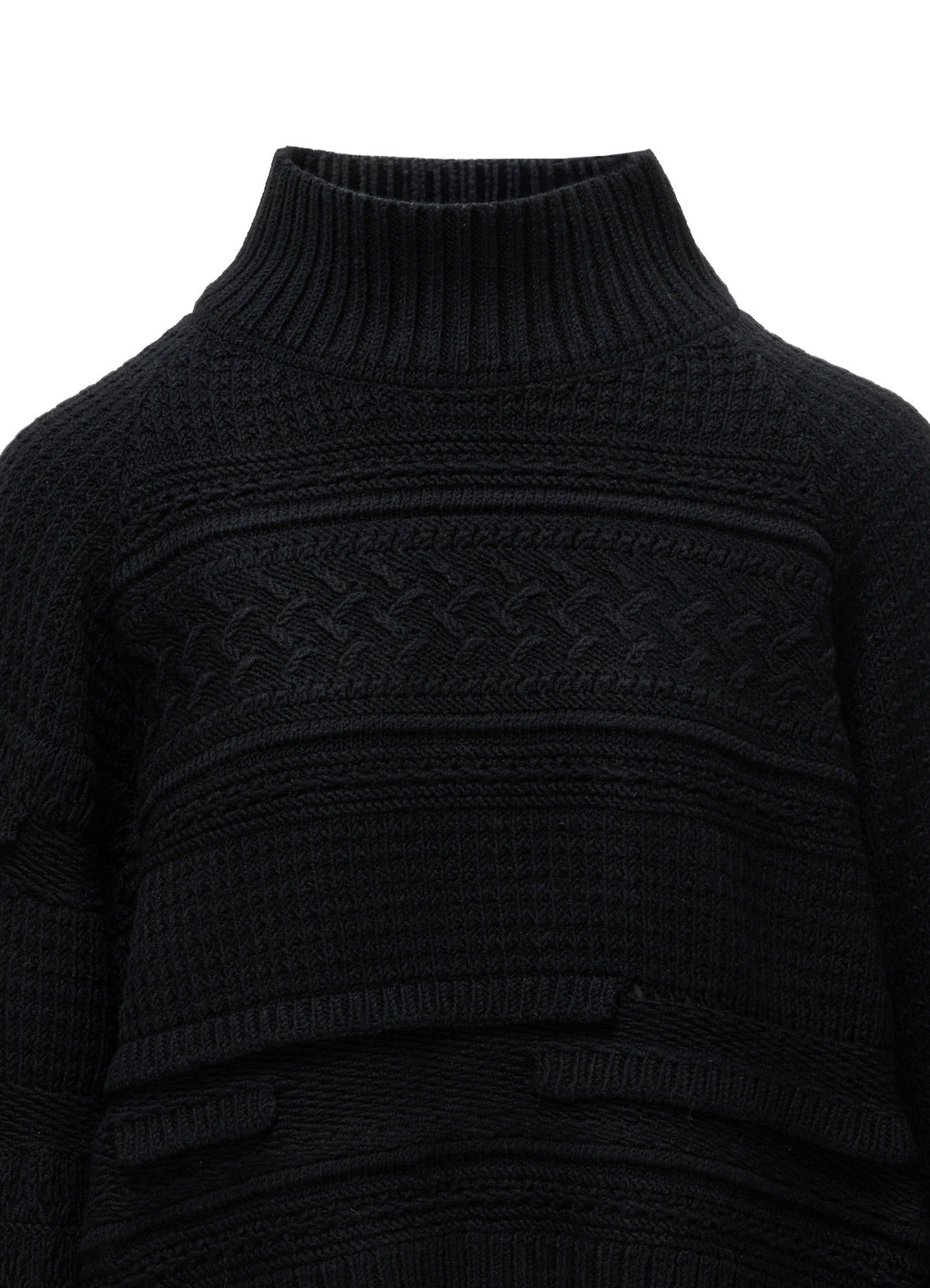 5G KNIT HIGH NECK CROPPED PULLOVER