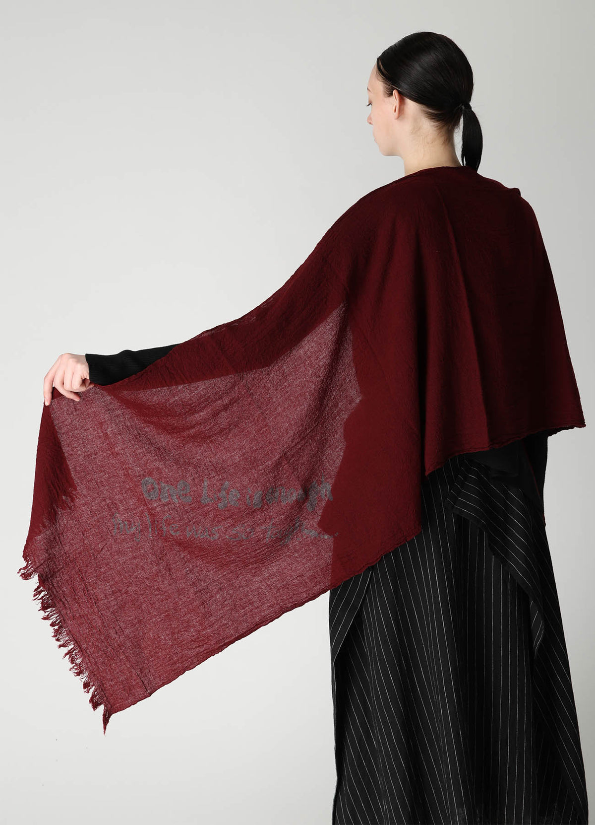"ONE LIFE" WOOL BIG SCARF