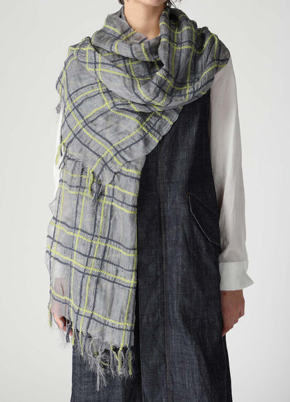 WOOL/SILK PLAID SCARF