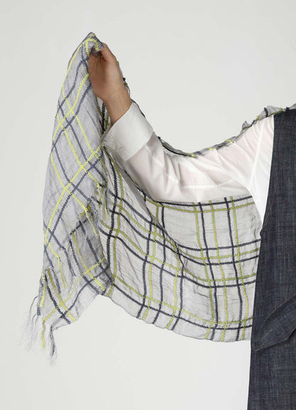 WOOL/SILK PLAID SCARF