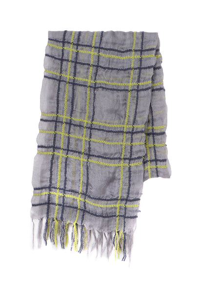 WOOL/SILK PLAID SCARF