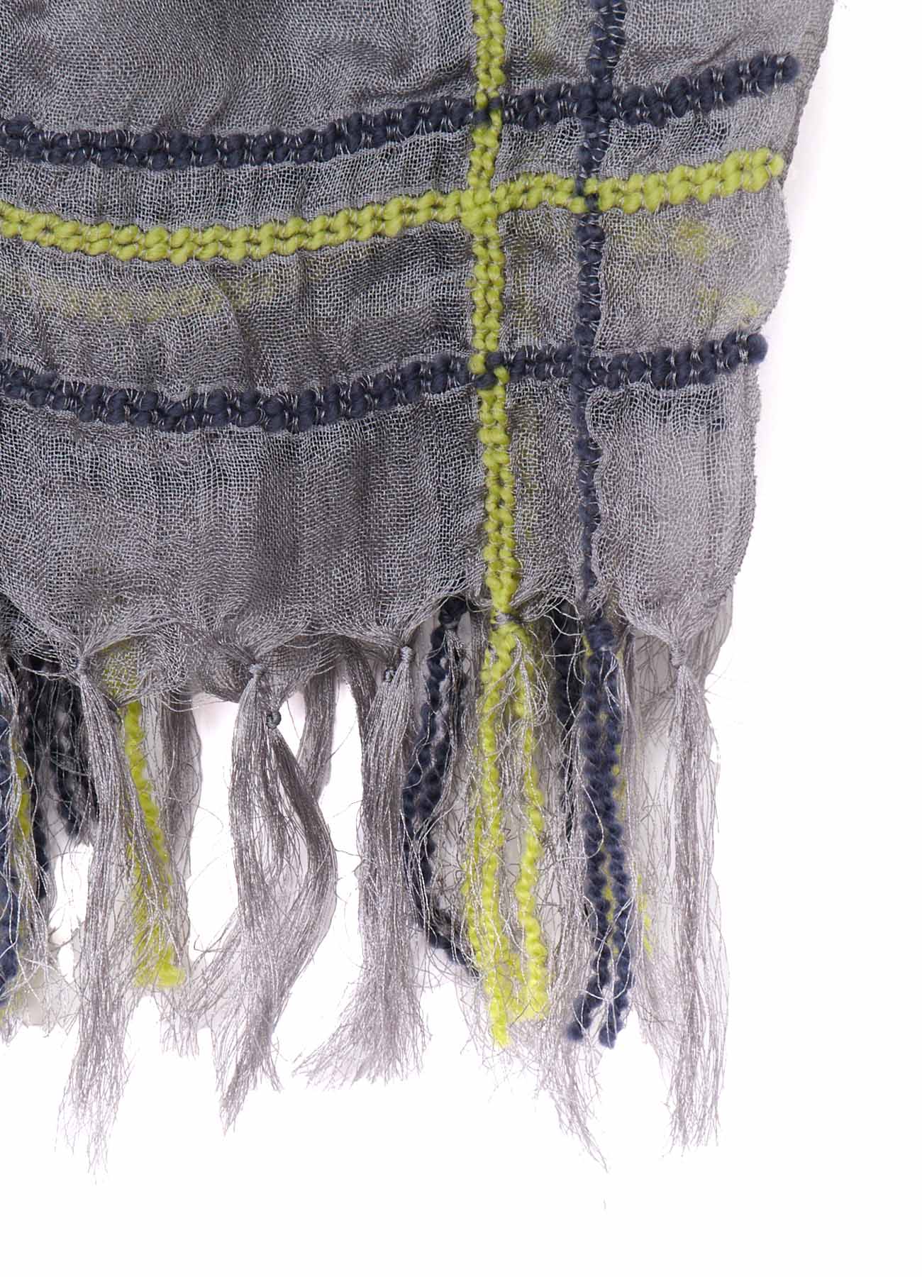WOOL/SILK PLAID SCARF