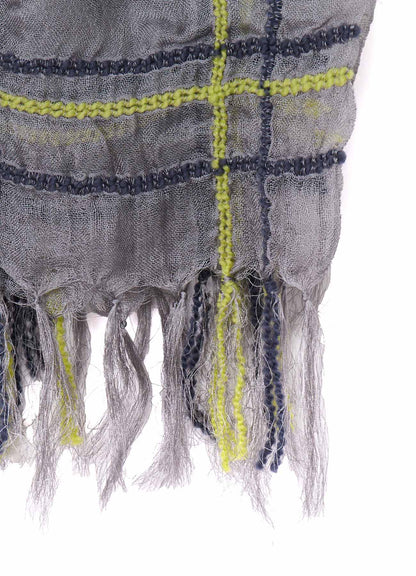 WOOL/SILK PLAID SCARF