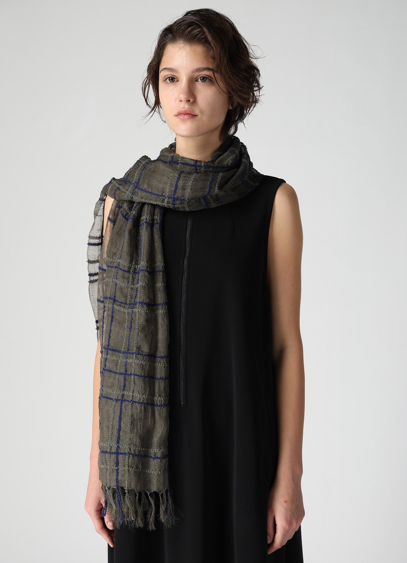 WOOL/SILK PLAID SCARF – THE SHOP YOHJI YAMAMOTO