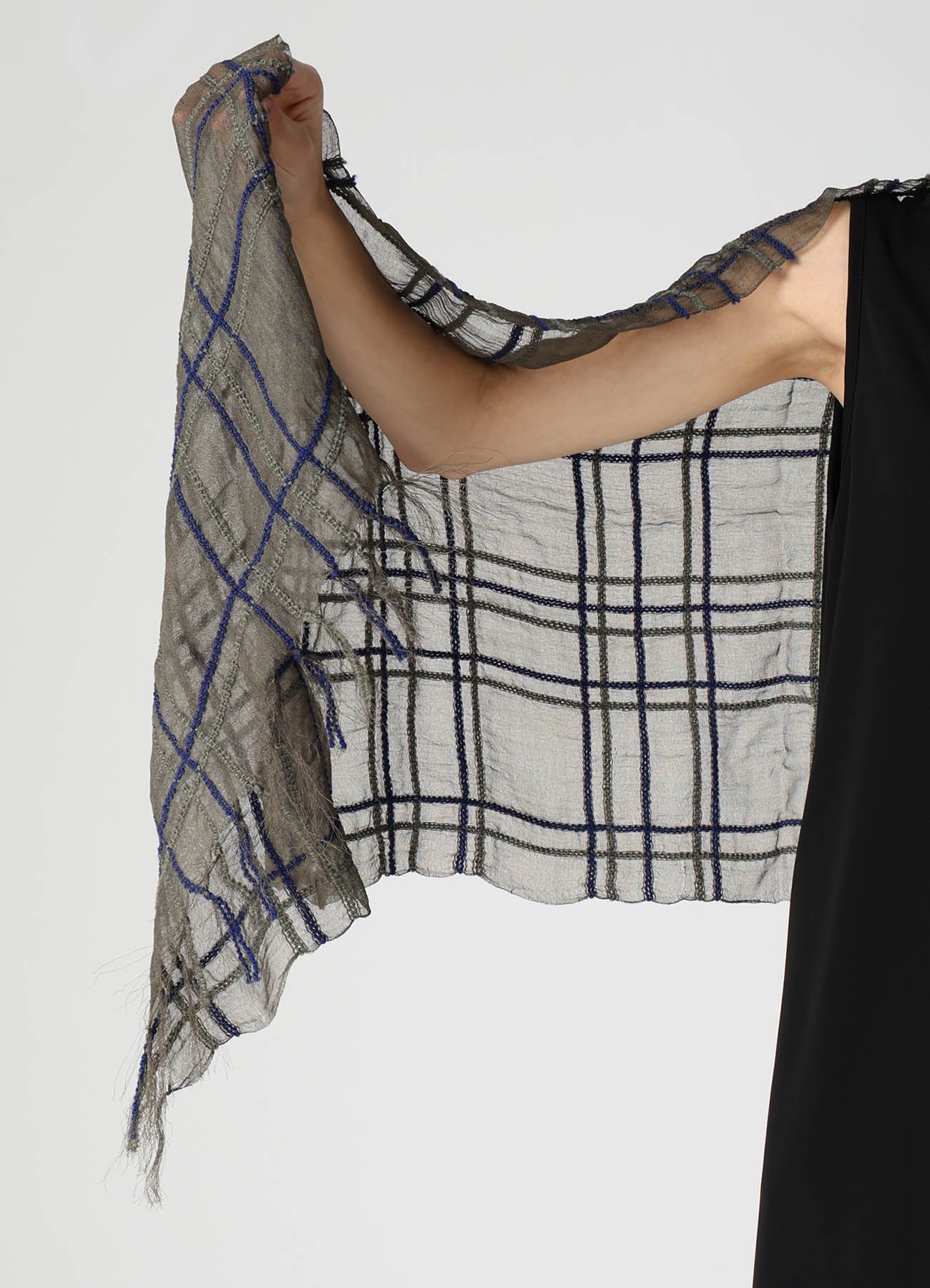 WOOL/SILK PLAID SCARF