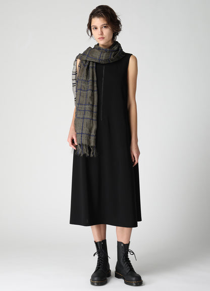 WOOL/SILK PLAID SCARF