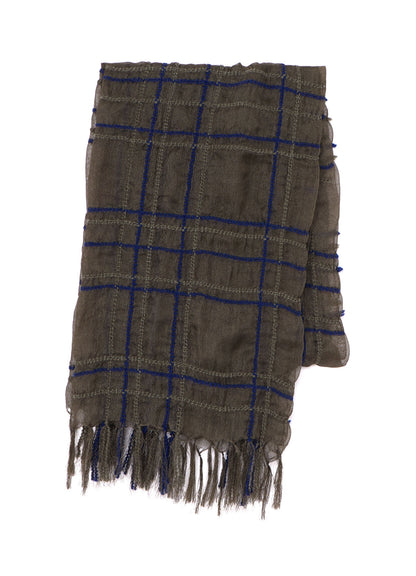 WOOL/SILK PLAID SCARF