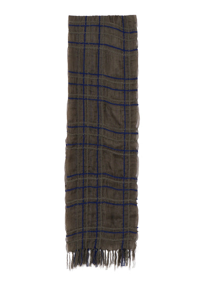WOOL/SILK PLAID SCARF
