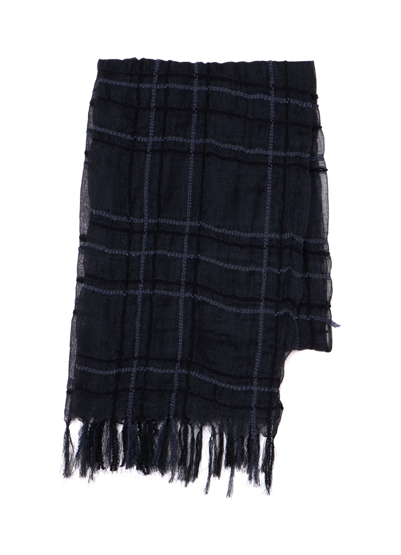 WOOL/SILK PLAID SCARF