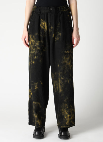 8OZ DENIM BLEACHED OVERDYE 5-POCKET PANTS