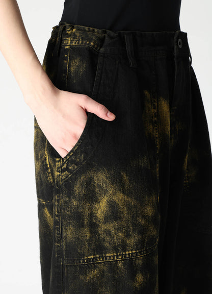 8OZ DENIM BLEACHED OVERDYE 5-POCKET PANTS