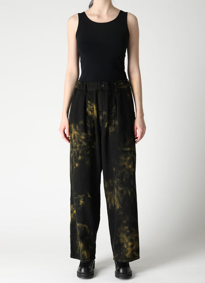 8OZ DENIM BLEACHED OVERDYE 5-POCKET PANTS