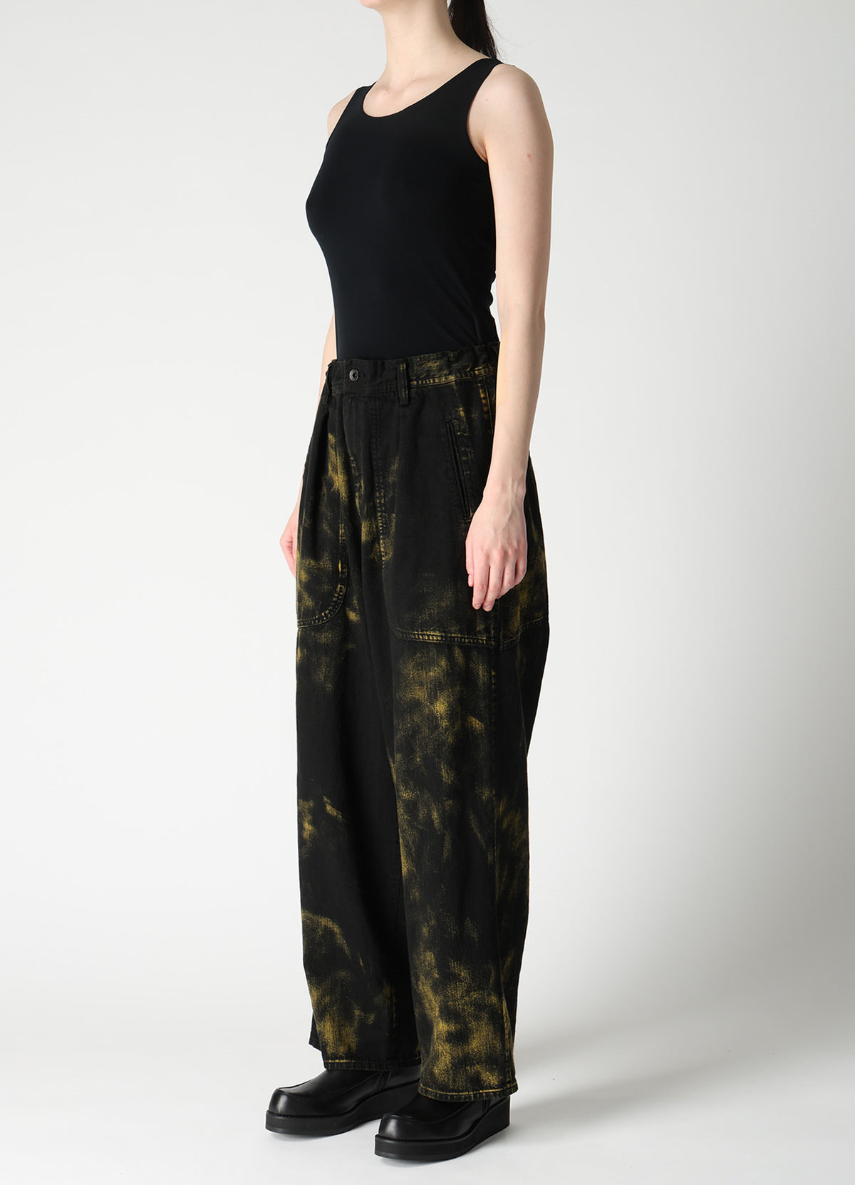 8OZ DENIM BLEACHED OVERDYE 5-POCKET PANTS