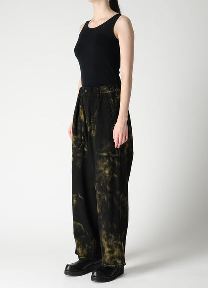 8OZ DENIM BLEACHED OVERDYE 5-POCKET PANTS
