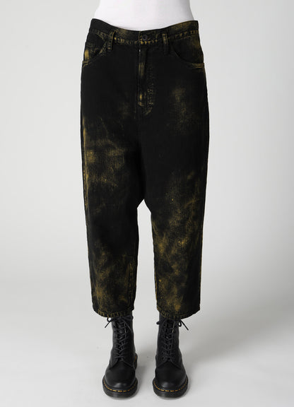8OZ DENIM BLEACHED OVERDYE DUSSET DROP PANTS