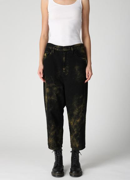 8OZ DENIM BLEACHED OVERDYE DUSSET DROP PANTS