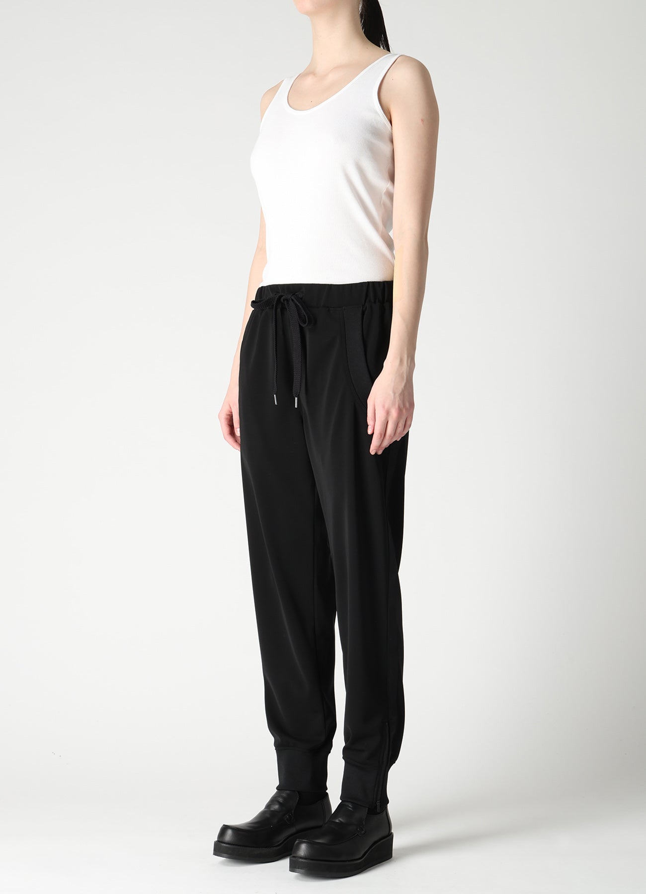 TA/PE STRETCH JERSEY HEM RIB PANTS
