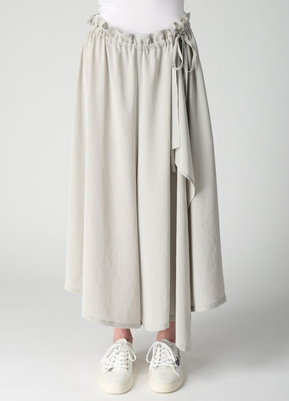 TA/PE CREPE DE CHINE SLIT GATHER PANTS