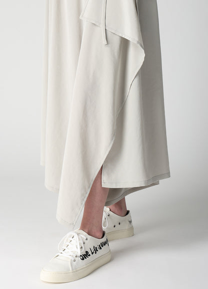 TA/PE CREPE DE CHINE SLIT GATHER PANTS
