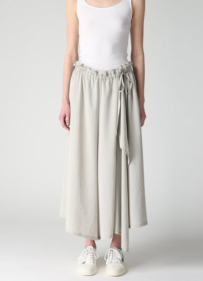 TA/PE CREPE DE CHINE SLIT GATHER PANTS