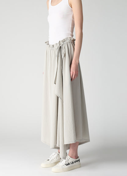 TA/PE CREPE DE CHINE SLIT GATHER PANTS