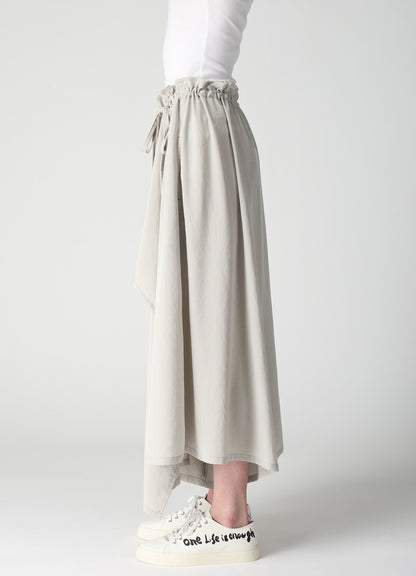 TA/PE CREPE DE CHINE SLIT GATHER PANTS