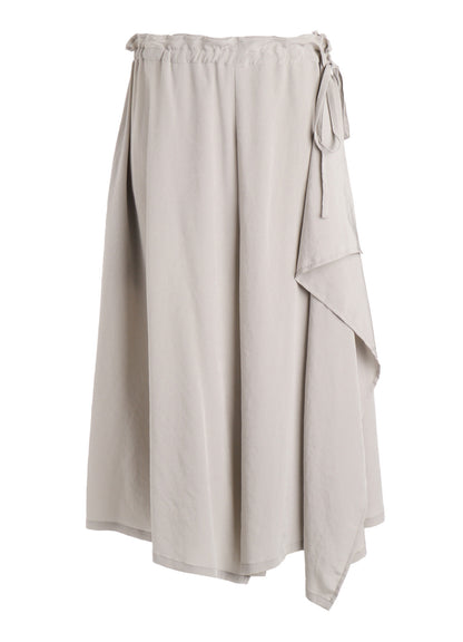 TA/PE CREPE DE CHINE SLIT GATHER PANTS