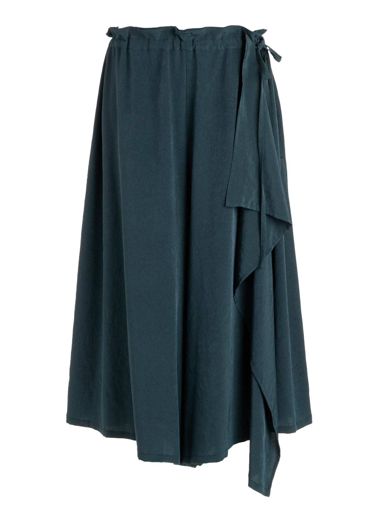 TA/PE CREPE DE CHINE SLIT GATHER PANTS