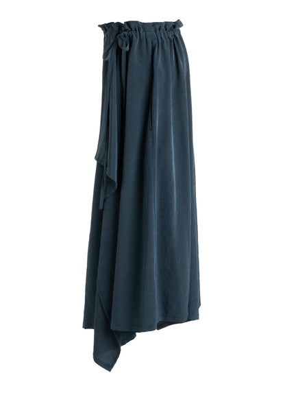 TA/PE CREPE DE CHINE SLIT GATHER PANTS