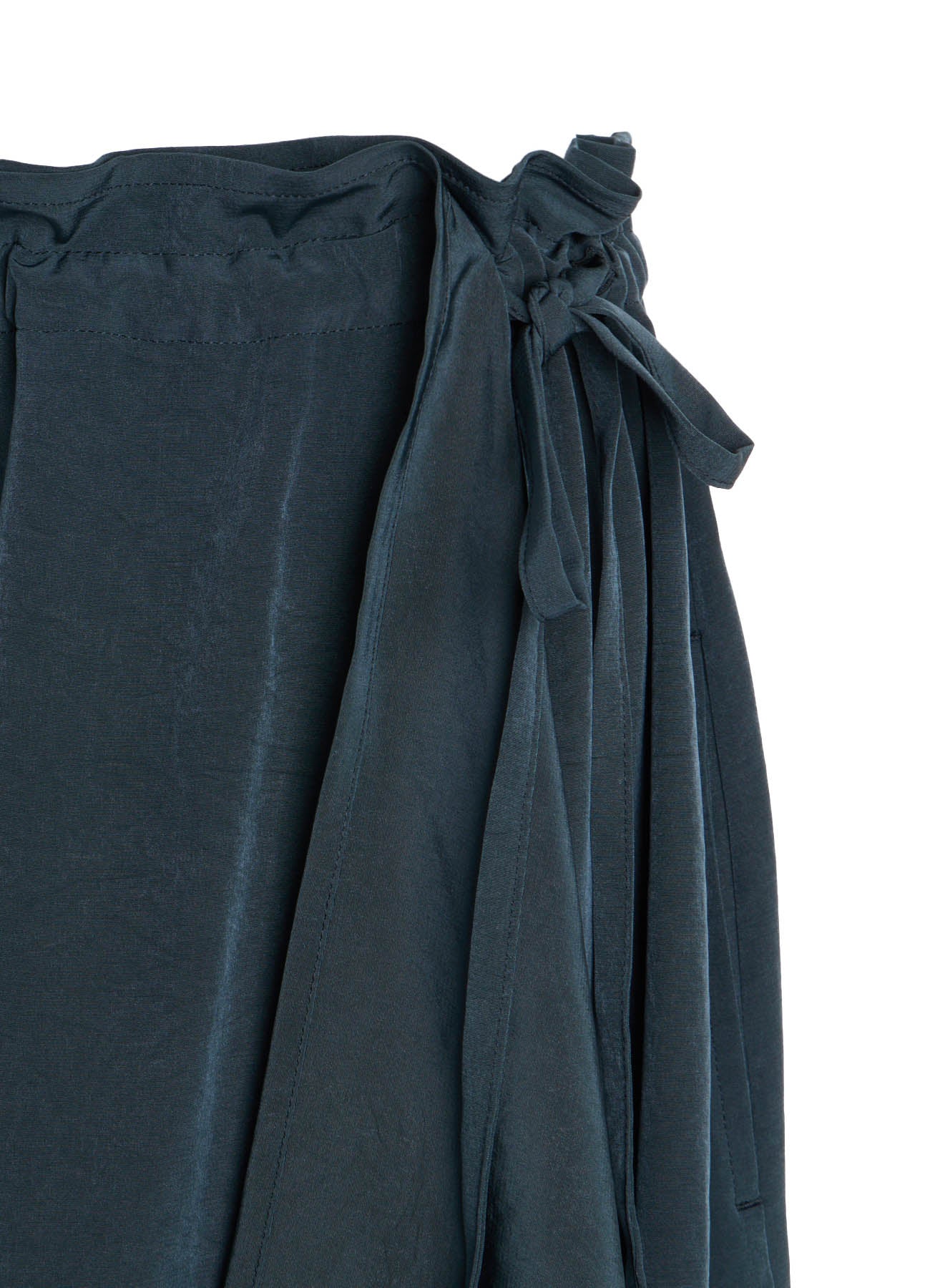 TA/PE CREPE DE CHINE SLIT GATHER PANTS