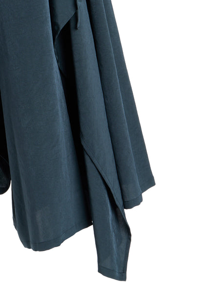 TA/PE CREPE DE CHINE SLIT GATHER PANTS