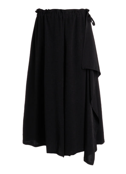 TA/PE CREPE DE CHINE SLIT GATHER PANTS