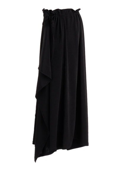 TA/PE CREPE DE CHINE SLIT GATHER PANTS