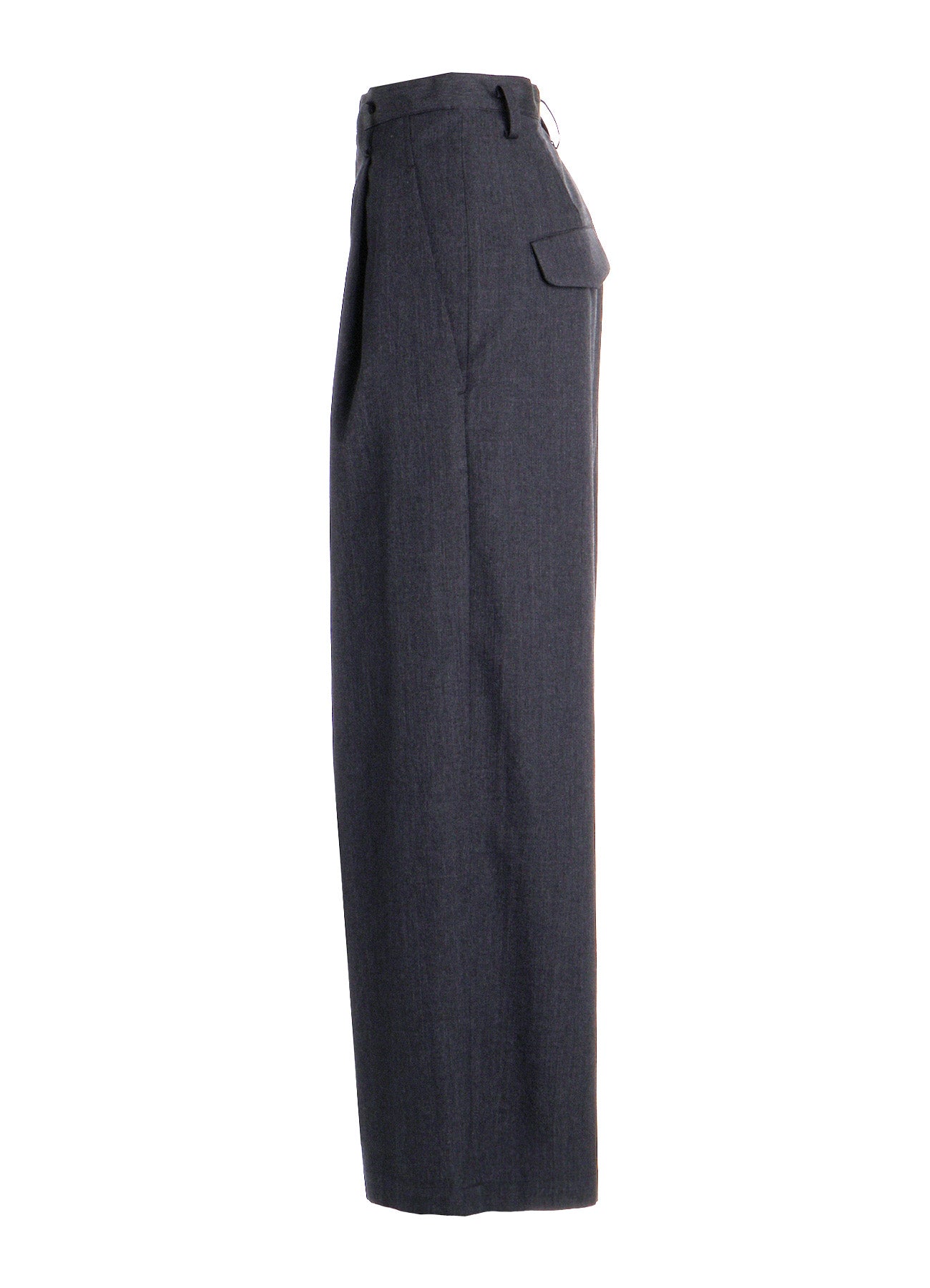 WOOL GABARDINE WIDE PANTS