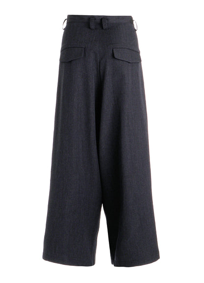 WOOL GABARDINE WIDE PANTS