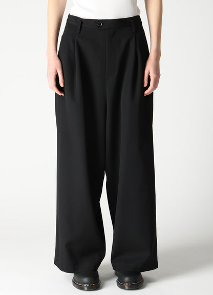 WOOL GABARDINE WIDE PANTS