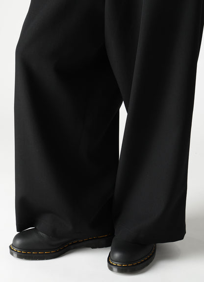 WOOL GABARDINE WIDE PANTS