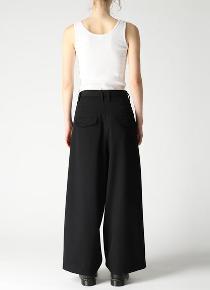 WOOL GABARDINE WIDE PANTS