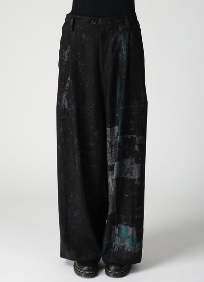 CUPRO DUNGAREE TWILL TUCK LOOSE WIDE PANTS