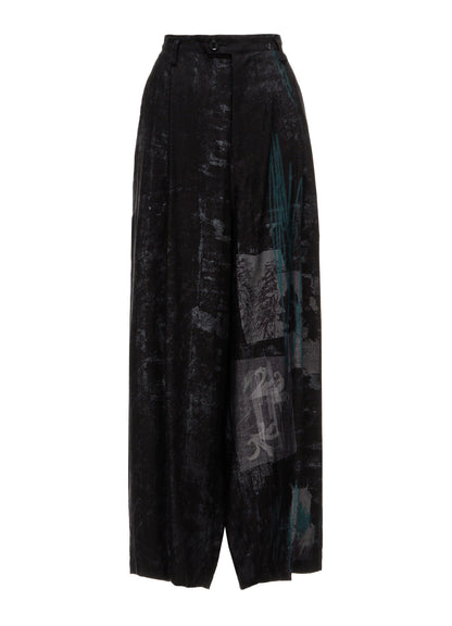 CUPRO DUNGAREE TWILL TUCK LOOSE WIDE PANTS