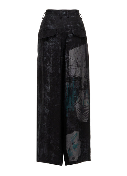 CUPRO DUNGAREE TWILL TUCK LOOSE WIDE PANTS