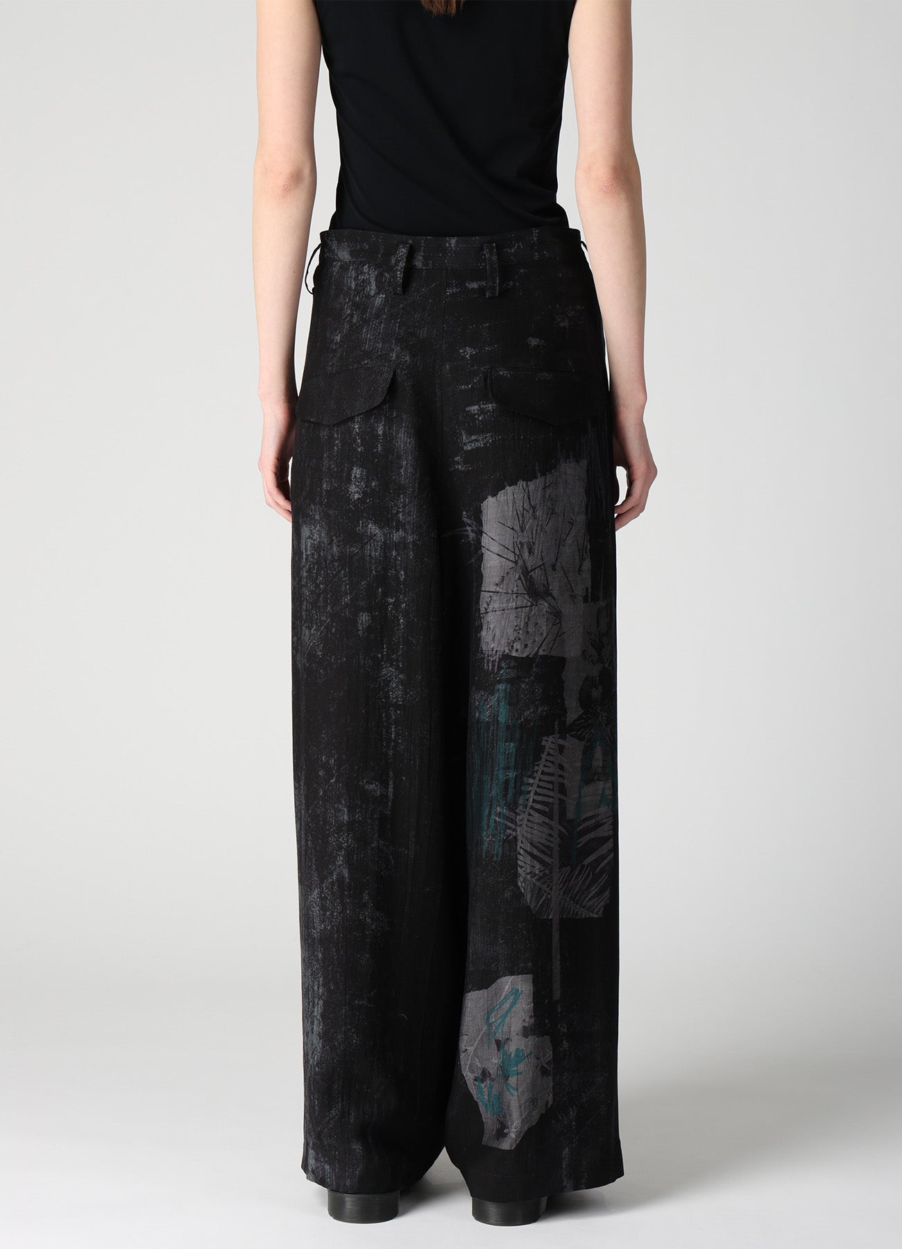 CUPRO DUNGAREE TWILL TUCK LOOSE WIDE PANTS