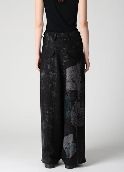 CUPRO DUNGAREE TWILL TUCK LOOSE WIDE PANTS