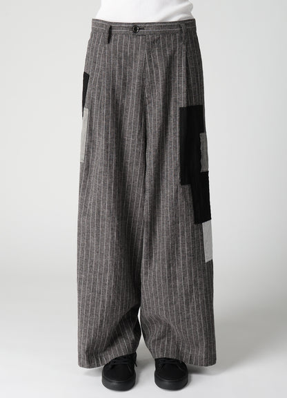 STRIPE PATCHWORK WIDE PANTS